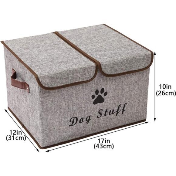 Large Storage Boxes-Large Linen Fabric Foldable Storage Cubes Bin Box Containers - Picture 7 of 8